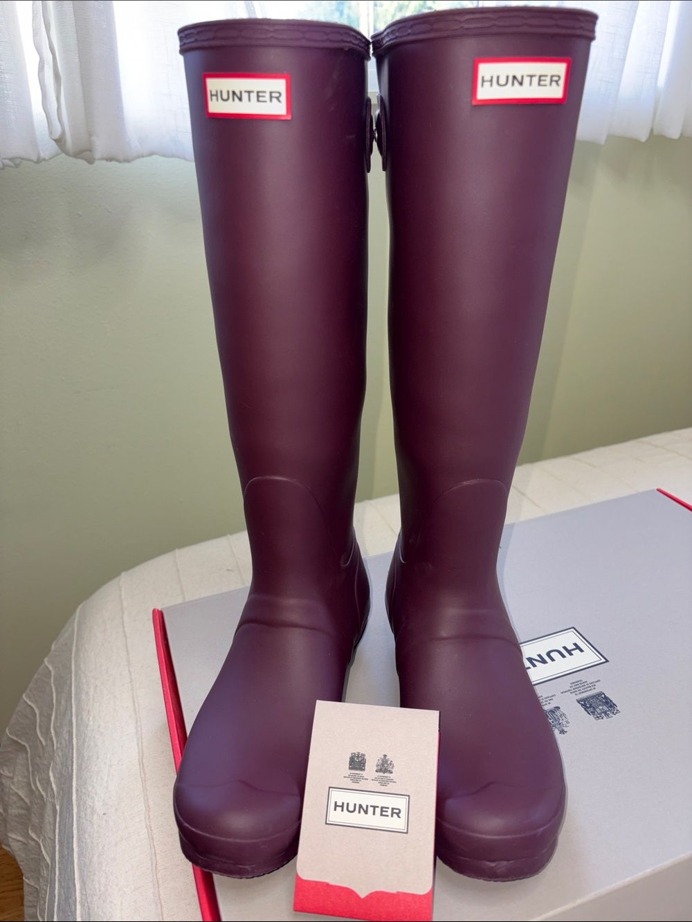 Hunter Original Back Adjustable Rain Boots- Chestnut Crust/Hayes Burgundy